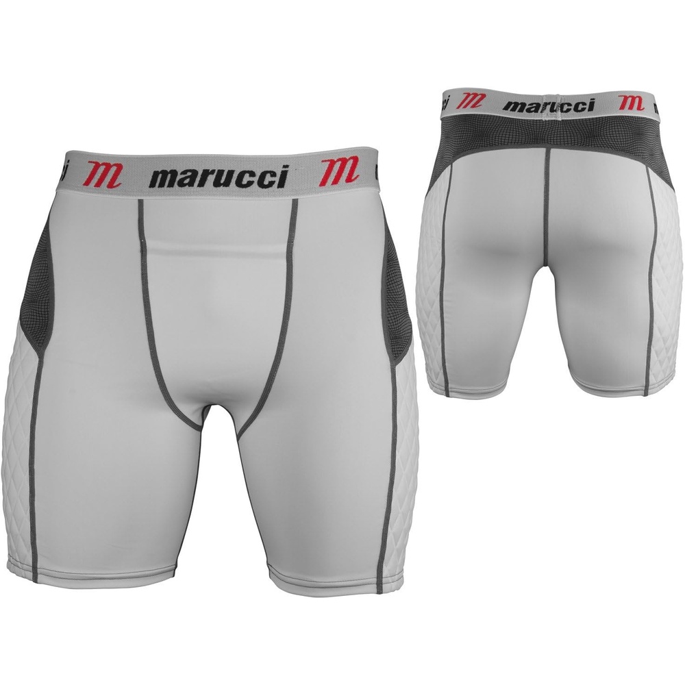 image:imageMarucci Elite Mens Baseball Padded Sliding Shorts wCup WhiteWhite