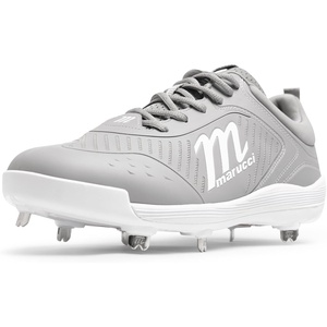 Marucci CFT Low Height Metal Baseball Cleats for Men, Baseball Shoes for Men, Secure Adjustable Fit, Comfort & Traction for Performance, Lightweight, Long Lasting Durability(Grey)