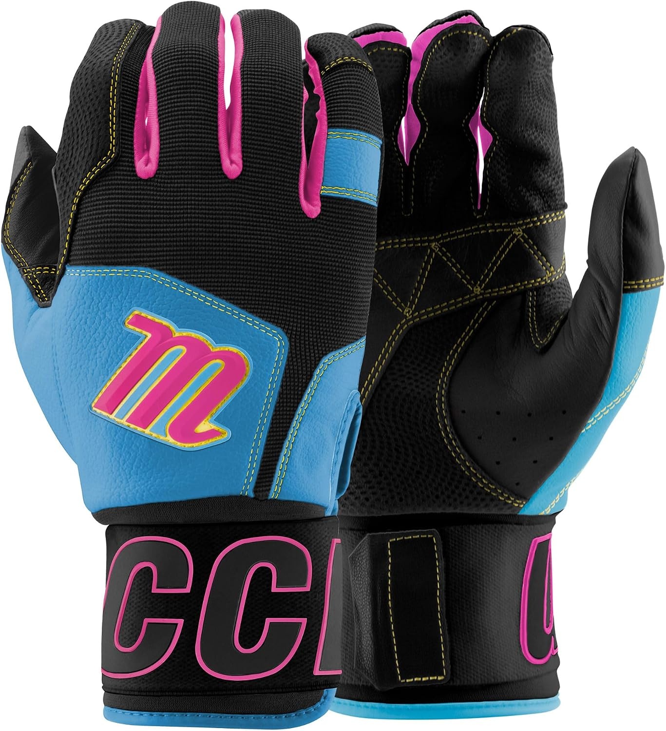 image:imageMARUCCI Blacksmith Full WRAP Adult Batting Glove V2BLACKCOLUMBIA BLUE