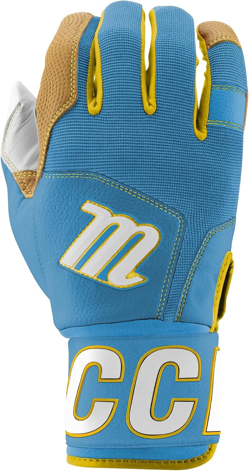 image:imageMARUCCI Blacksmith V2 Youth Batting Gloves Columbia BlueYellow YS