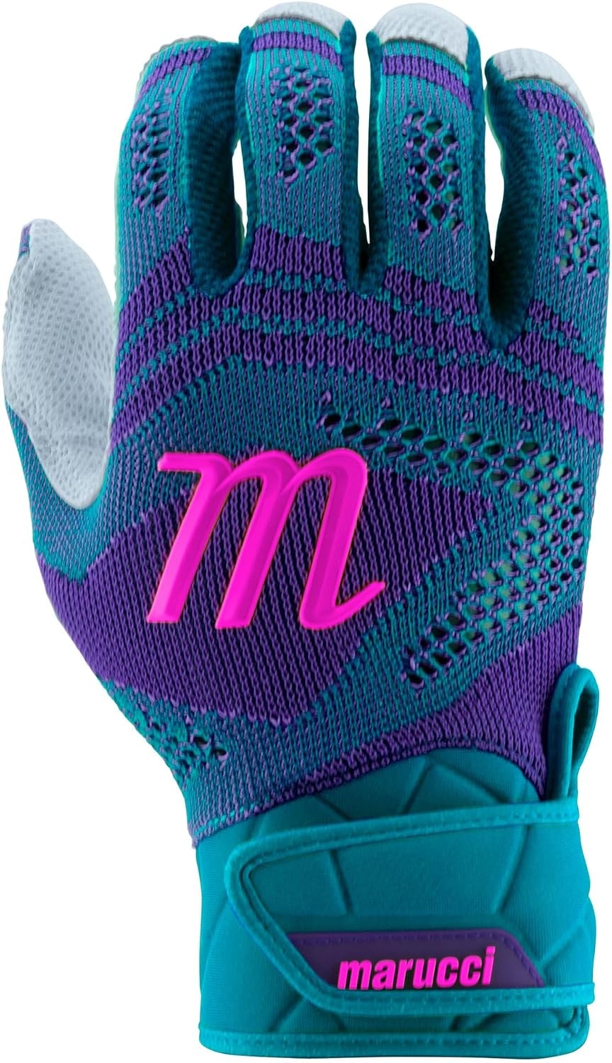 image:imageMARUCCI Breeze Knit V2 Adult Batting GlovesCOLUMBIA BLUEPURPLE