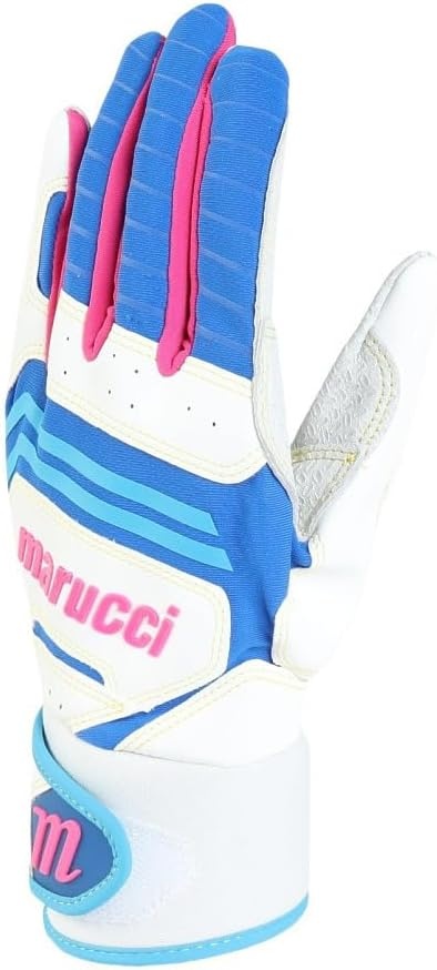 image:imageMARUCCI FUZN PRO Adult Batting Gloves WhiteColumbia BluePink AM