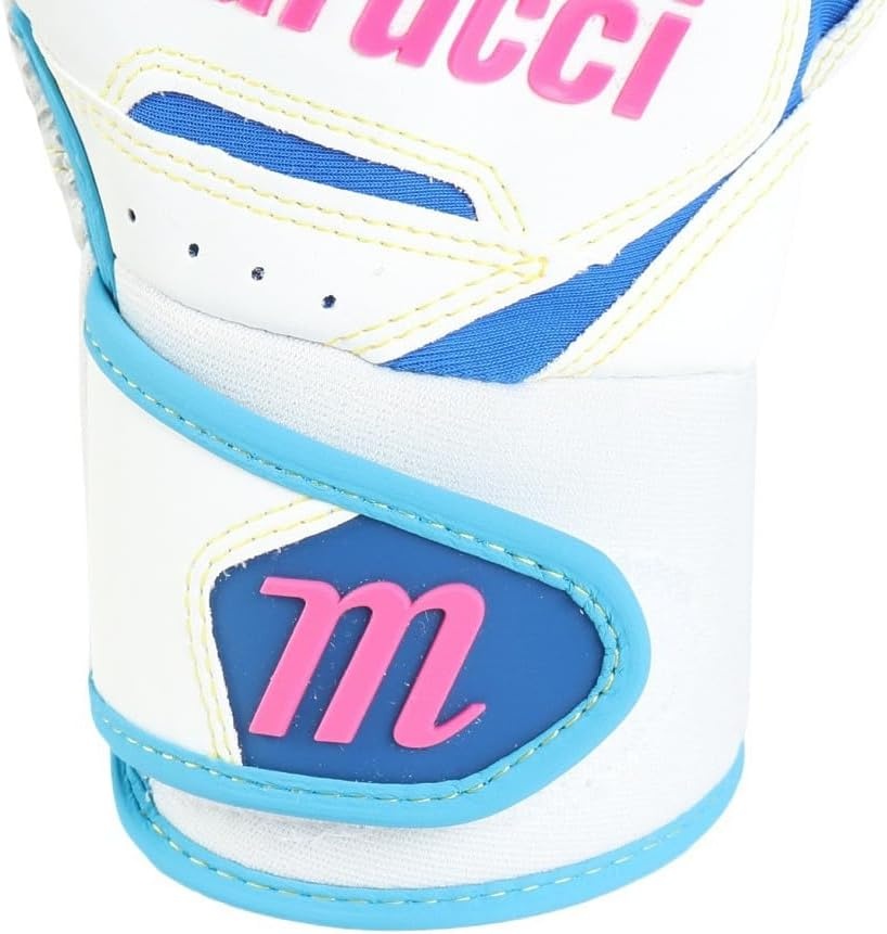 image:imageMARUCCI FUZN PRO Adult Batting Gloves WhiteColumbia BluePink AS