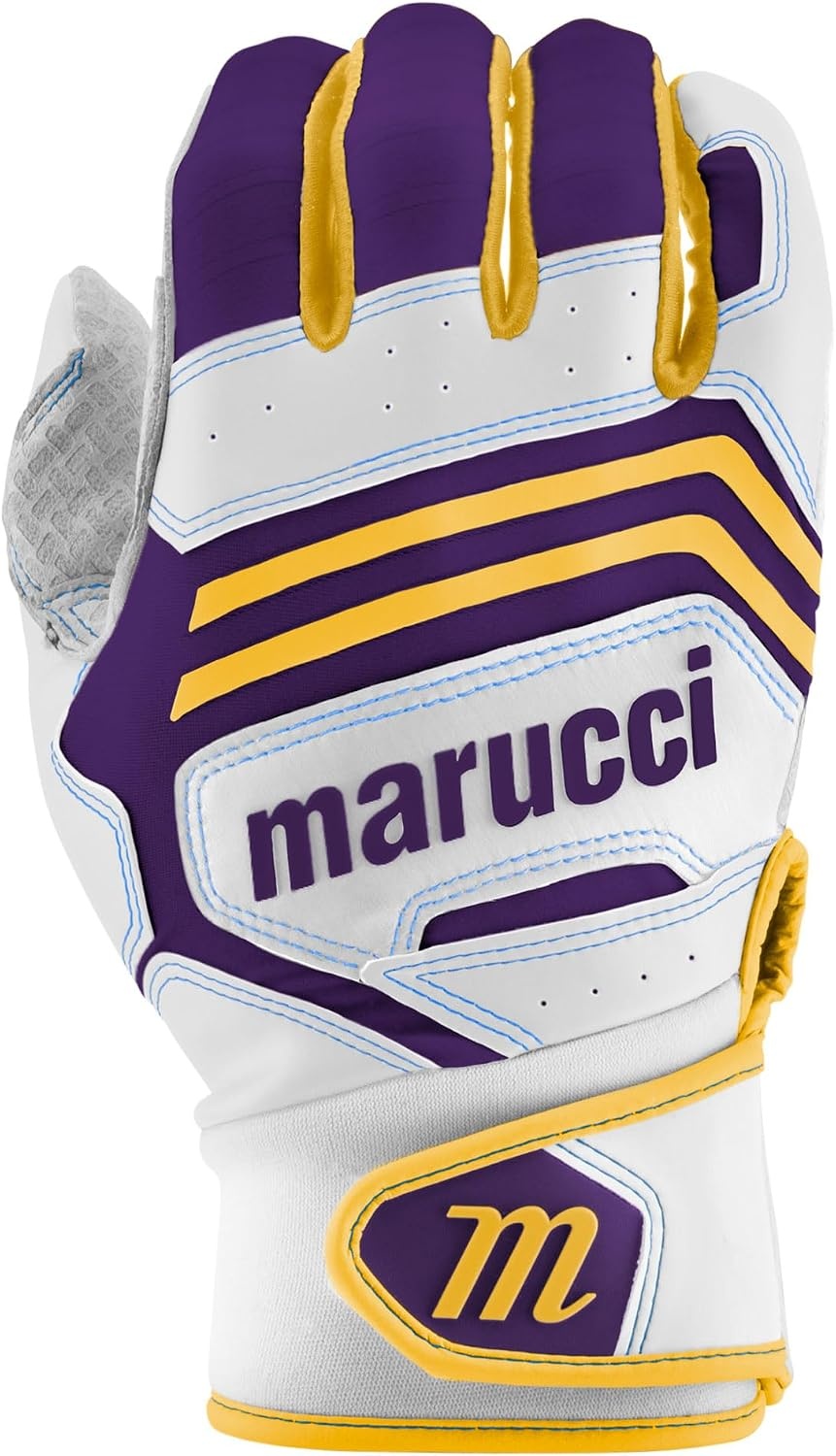 image:imageMARUCCI FUZN PRO Adult Batting Gloves WhitePurpleYellow AXXL