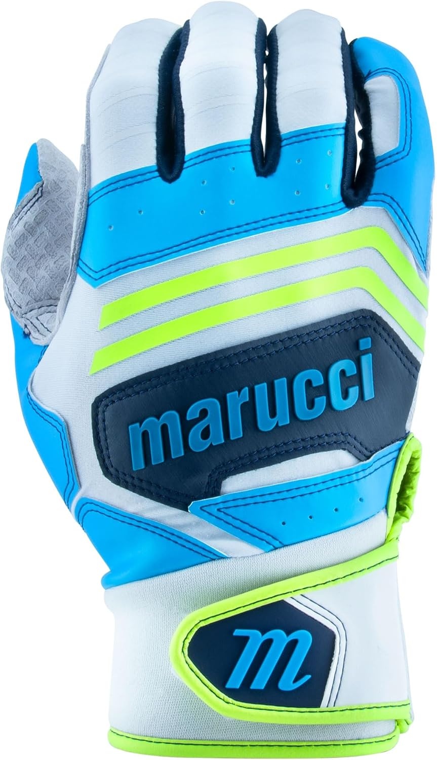 image:imageMARUCCI FUZN PRO Adult Batting Gloves WhiteTealNavy Blue AXL