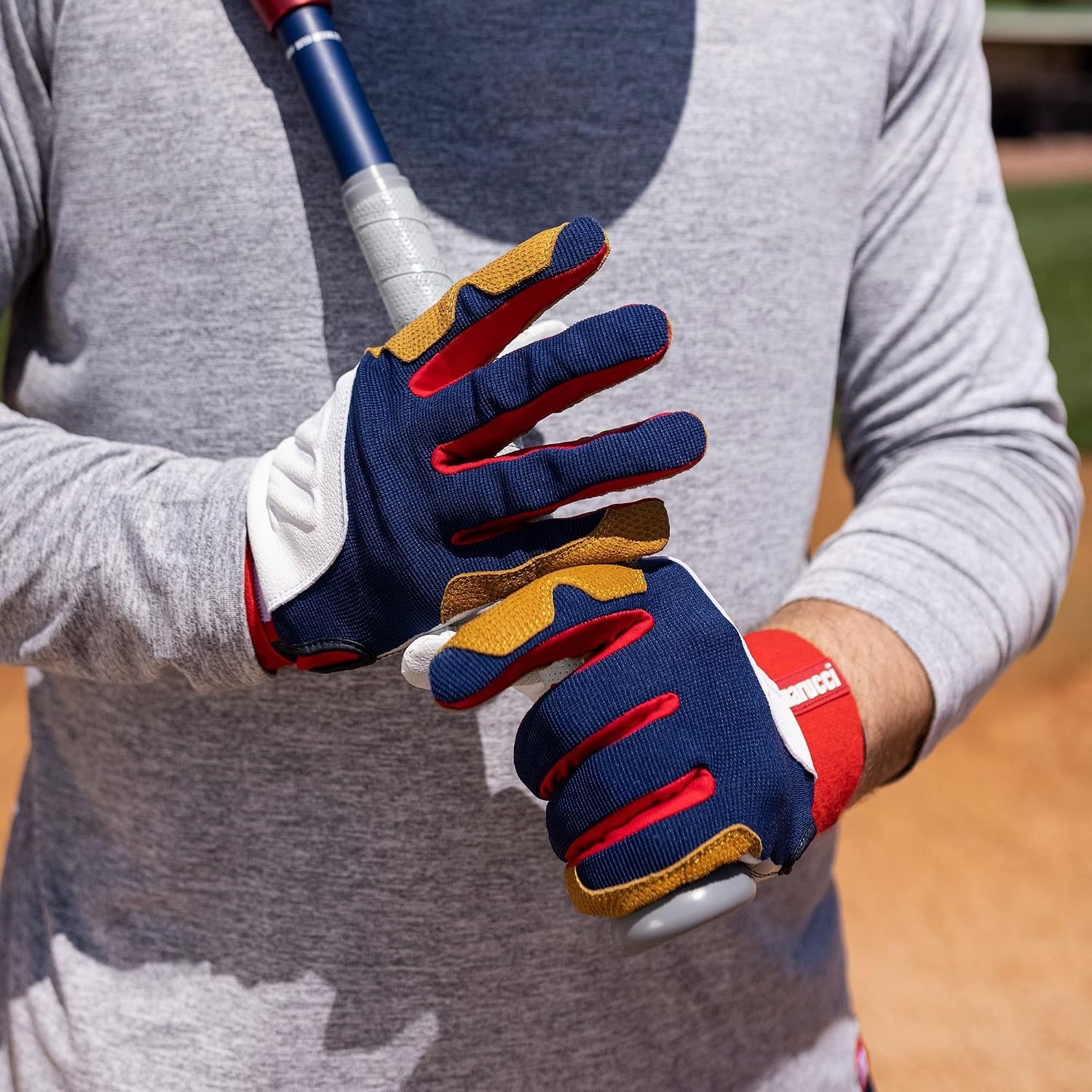 image:imageMarucci Blacksmith FullWrap Baseball Batting GlovesGREENTAN