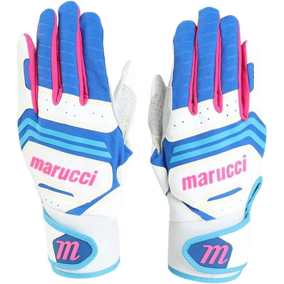 image:imageMARUCCI FUZN PRO Adult Batting Gloves WhiteColumbia BluePink AM