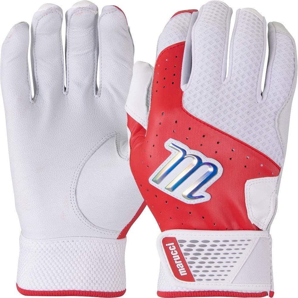 image:imageMarucci Crest BaseballFastpitch Batting GlovesRed White