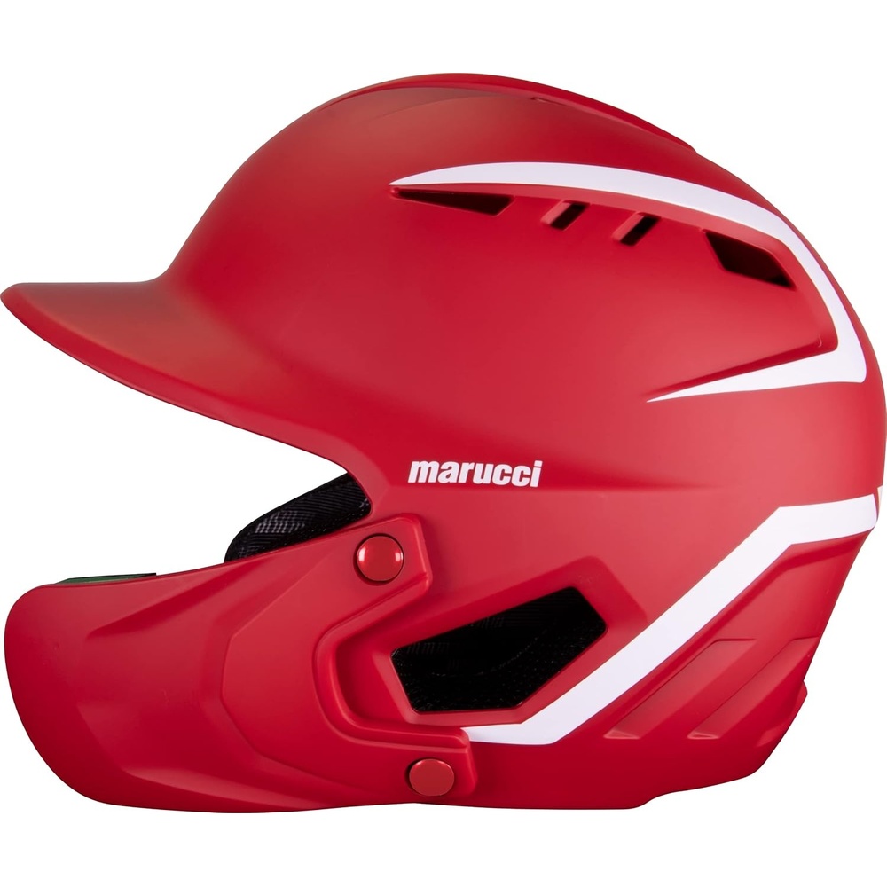 image:imageMarucci DuraVent Batting Helmet NOCSAE Verified Baseball Helmet with Reversible Jaw Guard amp Ventilation Youth and Senior SizesRed