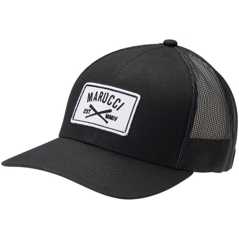 image:imageMarucci Sports Cross Patch Trucker Snapback Black Black Adult Hats Mens Apparel MAHTTRPCSBKA