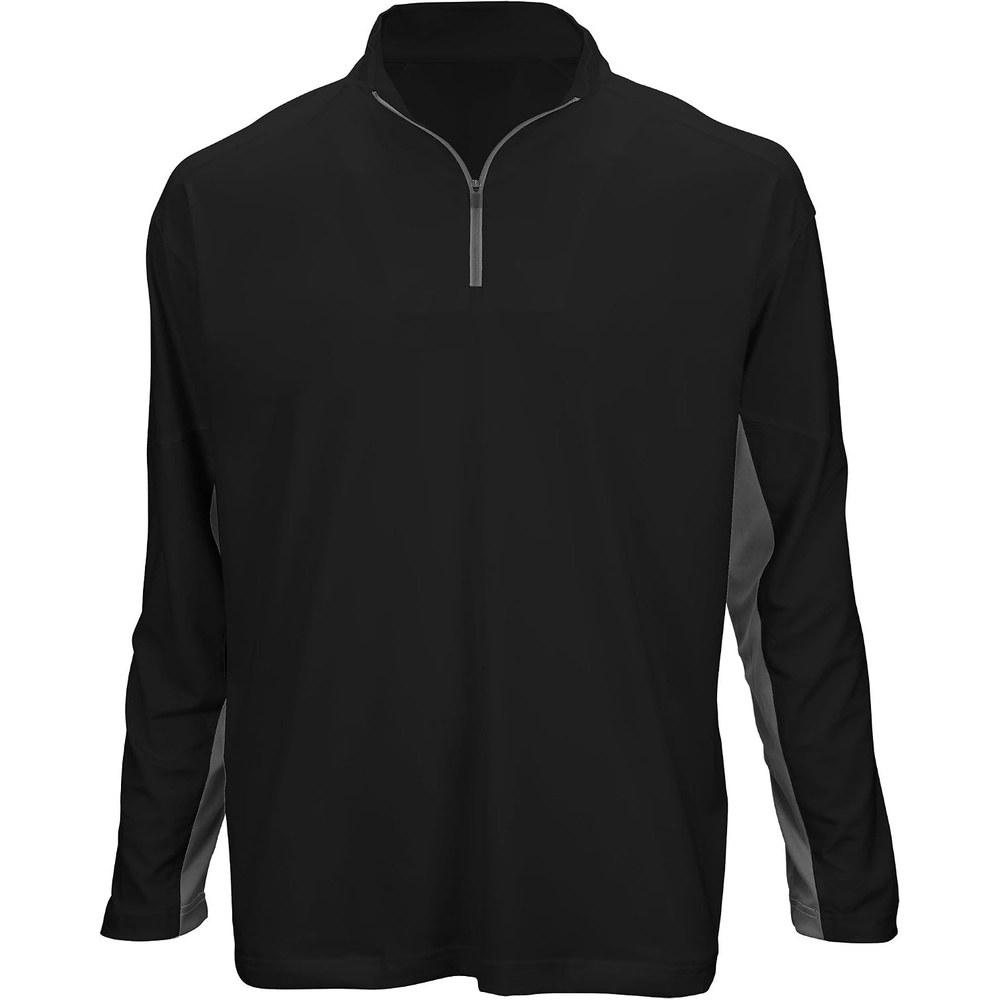 image:imageMarucci Sports Equipment Sports MAPFMLSZBKGYAS Mens Long Sleeve 14 Zip Performance Top Adult