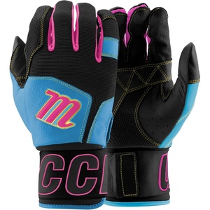 MARUCCI Blacksmith V2 Youth Batting Gloves, Black/Columbia Blue, YS