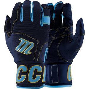 MARUCCI Blacksmith V2 Youth Batting Gloves, Columbia Blue/Navy Blue, YM