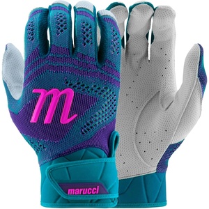 MARUCCI Breeze Knit V2 Adult Batting Gloves(COLUMBIA BLUE/PURPLE)