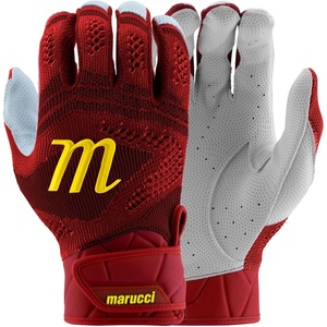 MARUCCI Breeze Knit V2 Adult Batting Gloves(RED/YELLOW)