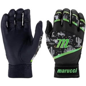 MARUCCI Foxtrot T Ball Batting Gloves, Black/NEON Green, YM/YL