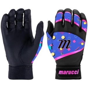 MARUCCI Foxtrot T Ball Batting Gloves, Black/Pink, YM/YL
