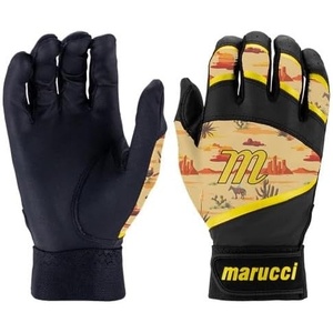 MARUCCI Foxtrot T Ball Batting Gloves, Black/Yellow, YS/YM
