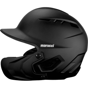 Marucci DuraVent Batting Helmet, NOCSAE Verified Baseball Helmet with Reversible Jaw Guard & Ventilation, Youth and Senior Sizes(Black)
