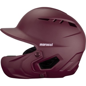 Marucci DuraVent Batting Helmet, NOCSAE Verified Baseball Helmet with Reversible Jaw Guard & Ventilation, Youth and Senior Sizes(MAROON)