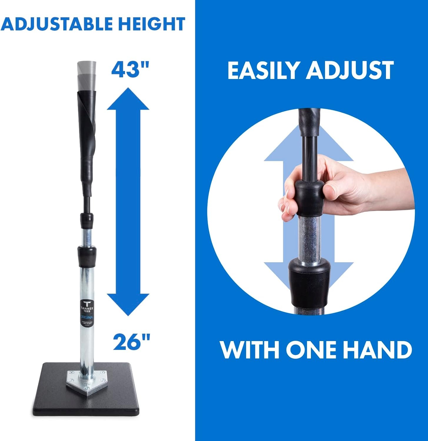 image:imageMarucci Aluminum Fungo MTRBFA3522 Tanner Batting Tee 2643 Adjustable with Composite Base and Tanner Tee Original Professional Style Batting Tee