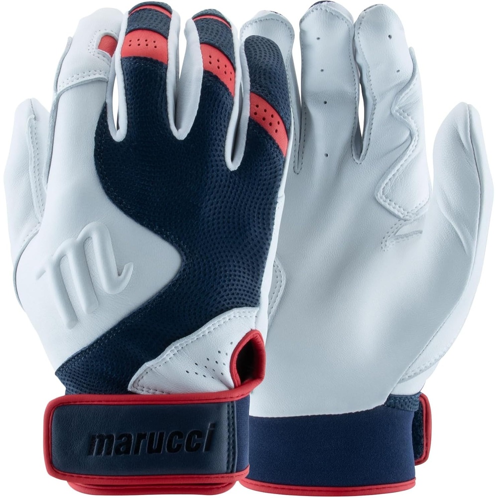 image:imageMARUCCI Luxe PRO Adult Batting Gloves Navy BlueWhite AM